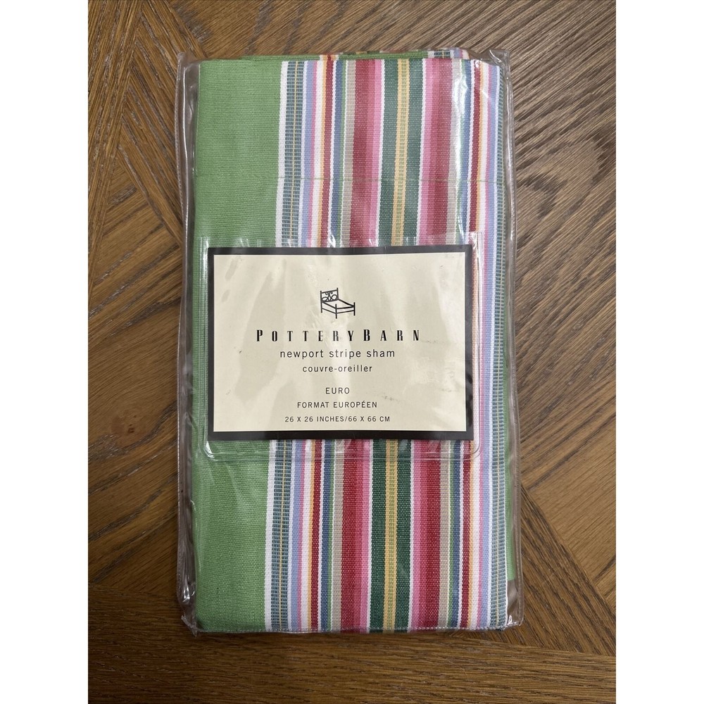 Pottery Barn Newport Stripe Euro Sham RETIRED NEW UNOPENED!